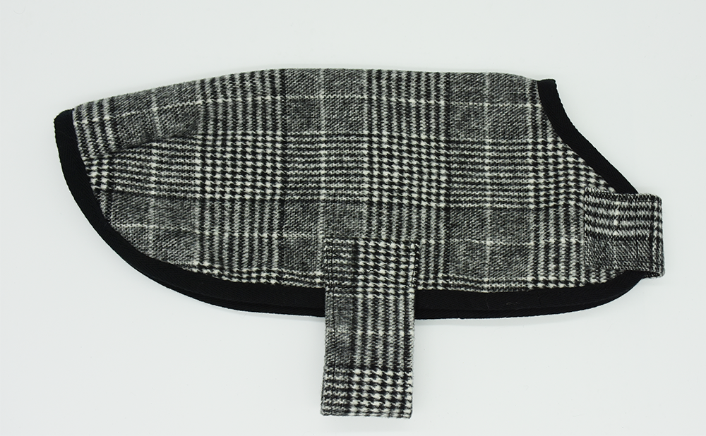 Black & White Houndstooth Tartan Walking Coat