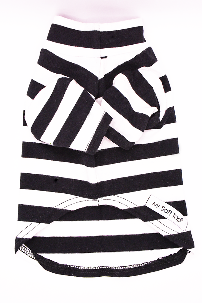 Black and White Wide Striped Cotton Tee