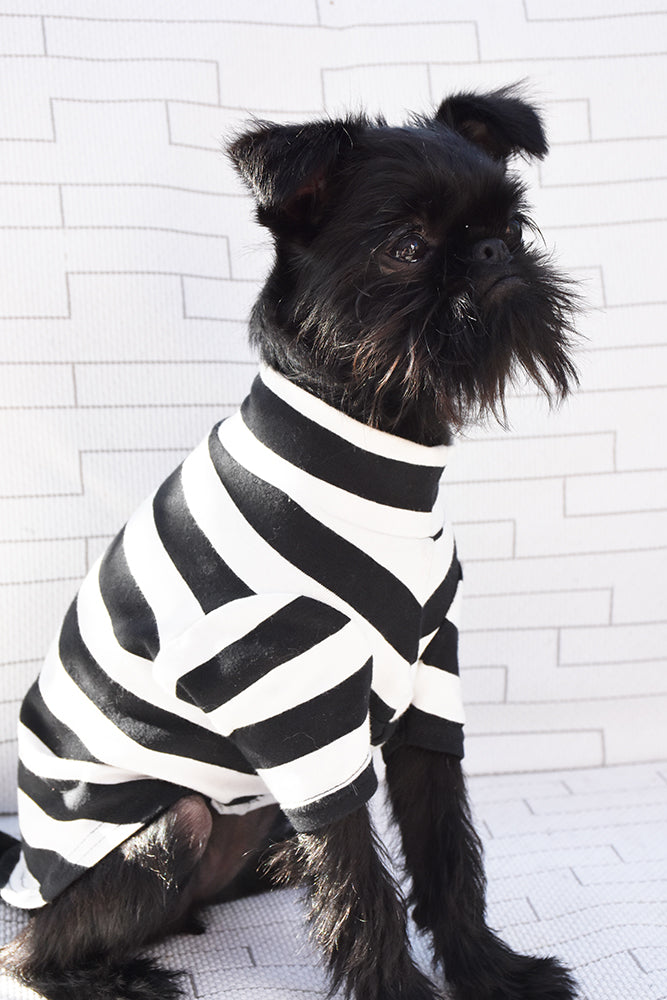 Black and White Wide Striped Cotton Tee