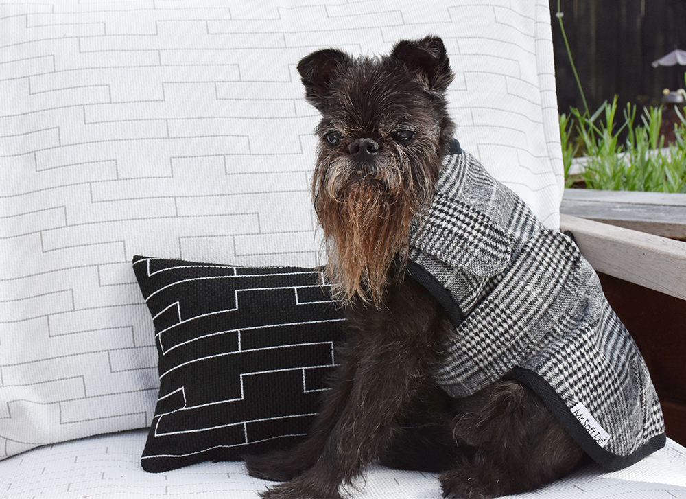 Black & White Houndstooth Tartan Walking Coat