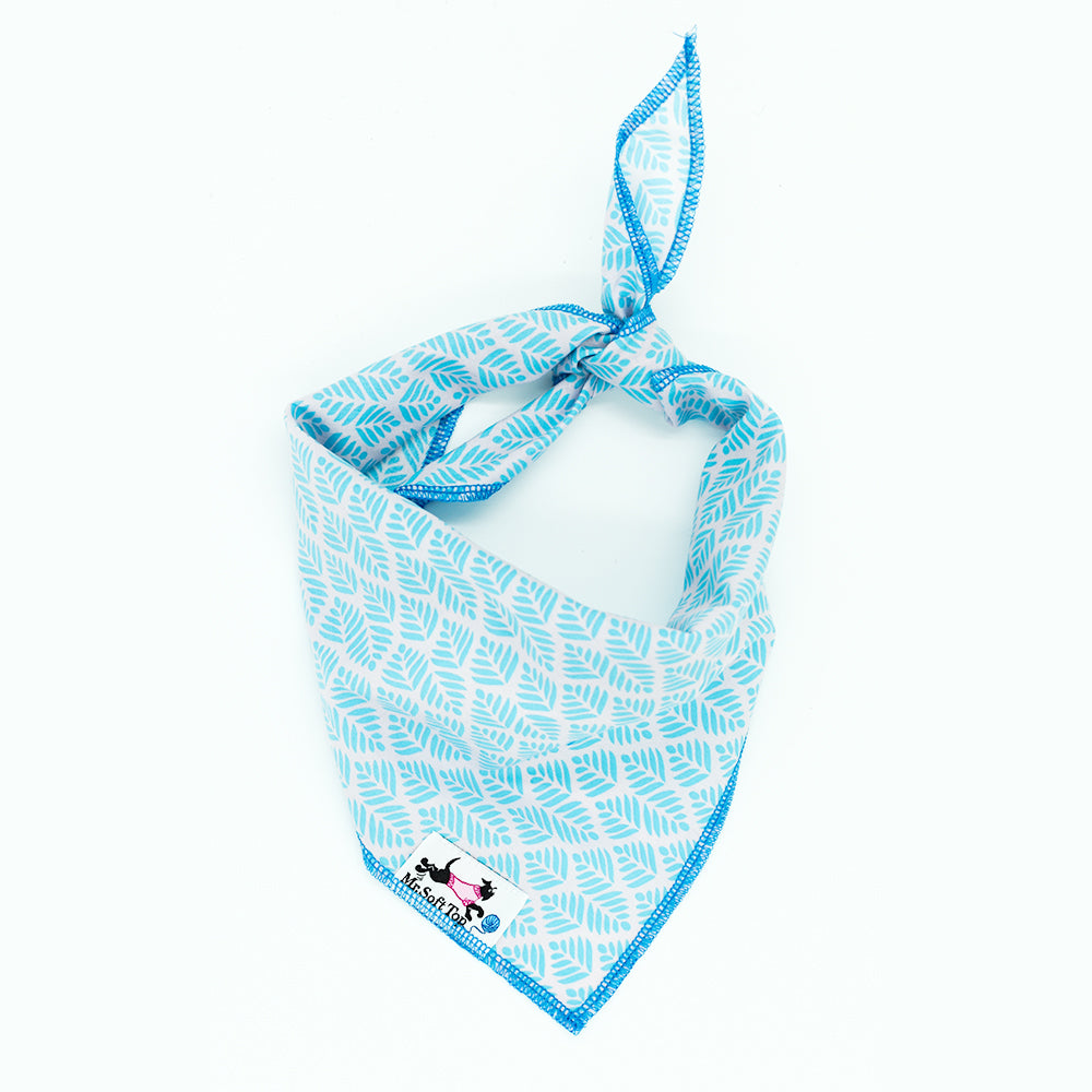 Turquoise Fern Leaf Dog Bandana