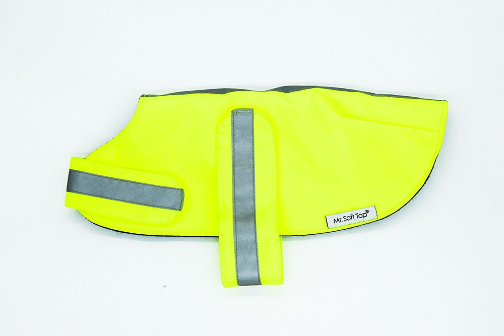 Neon Yellow Waterproof Doggy Raincoat