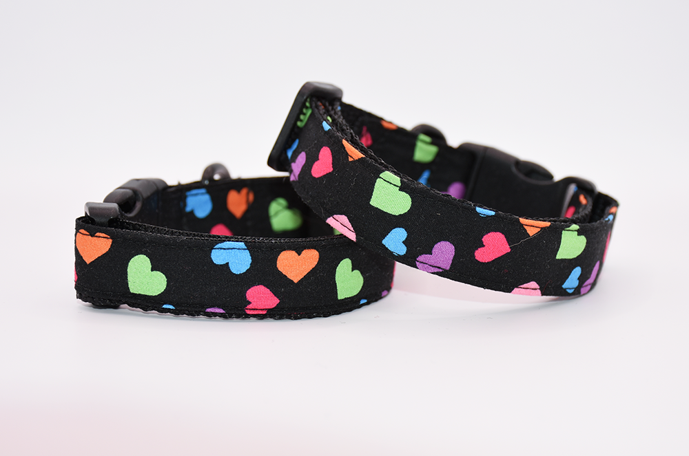 Love hearts on Black Collar