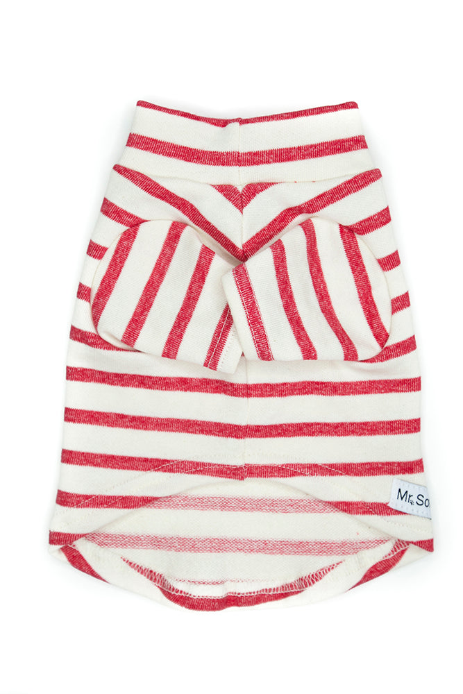 Red and Cream Striped Cotton Tee