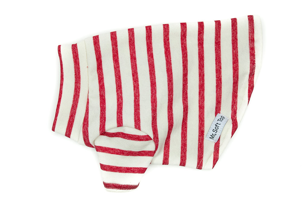 Red and Cream Striped Cotton Tee