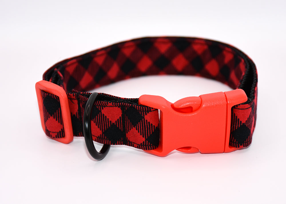 Red and Black Check Collar