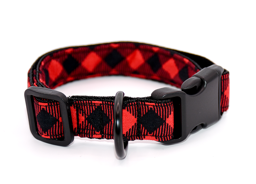 Red and Black Check Collar