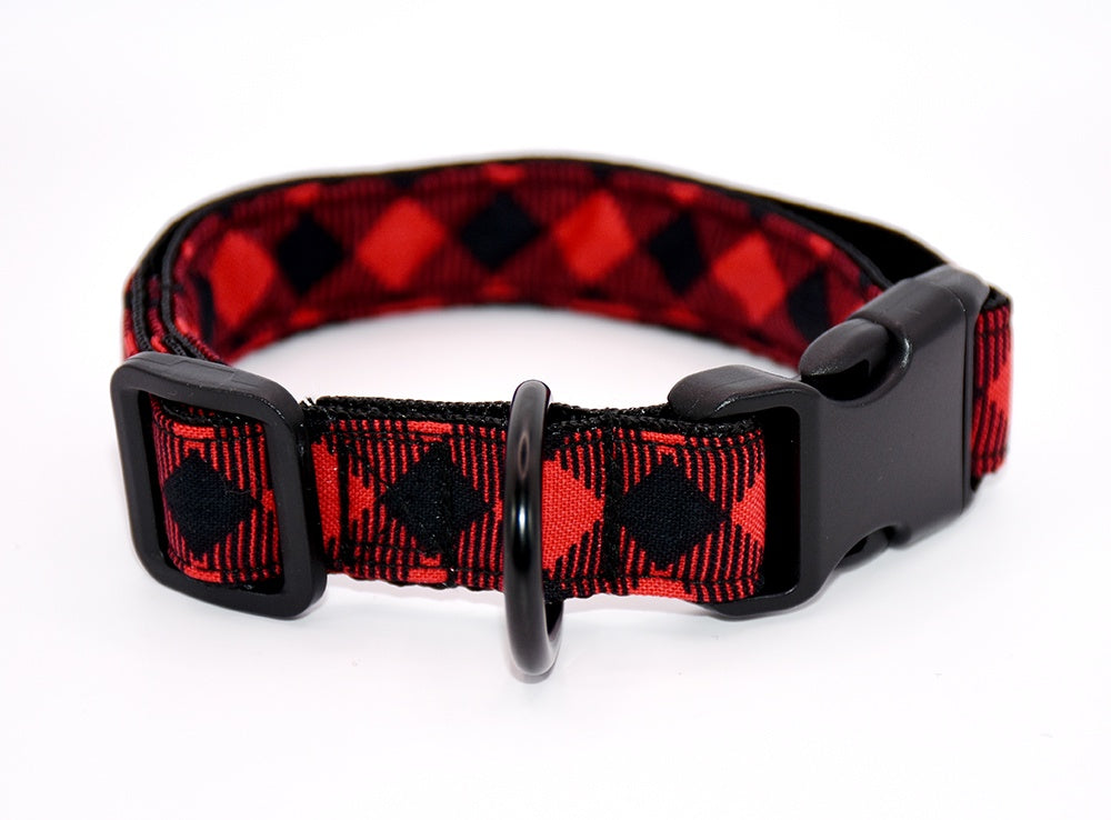 Red and Black Check Collar