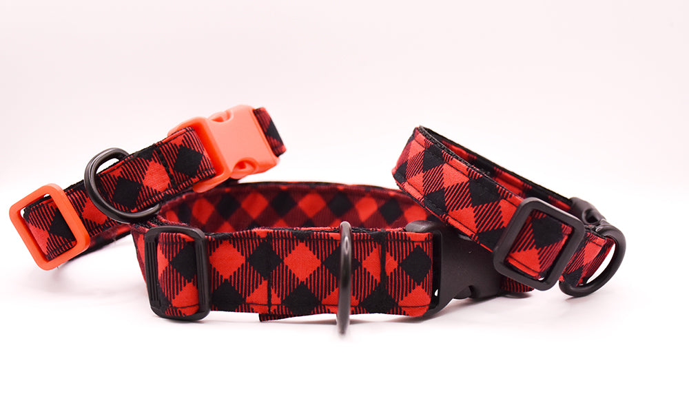 Red and Black Check Collar